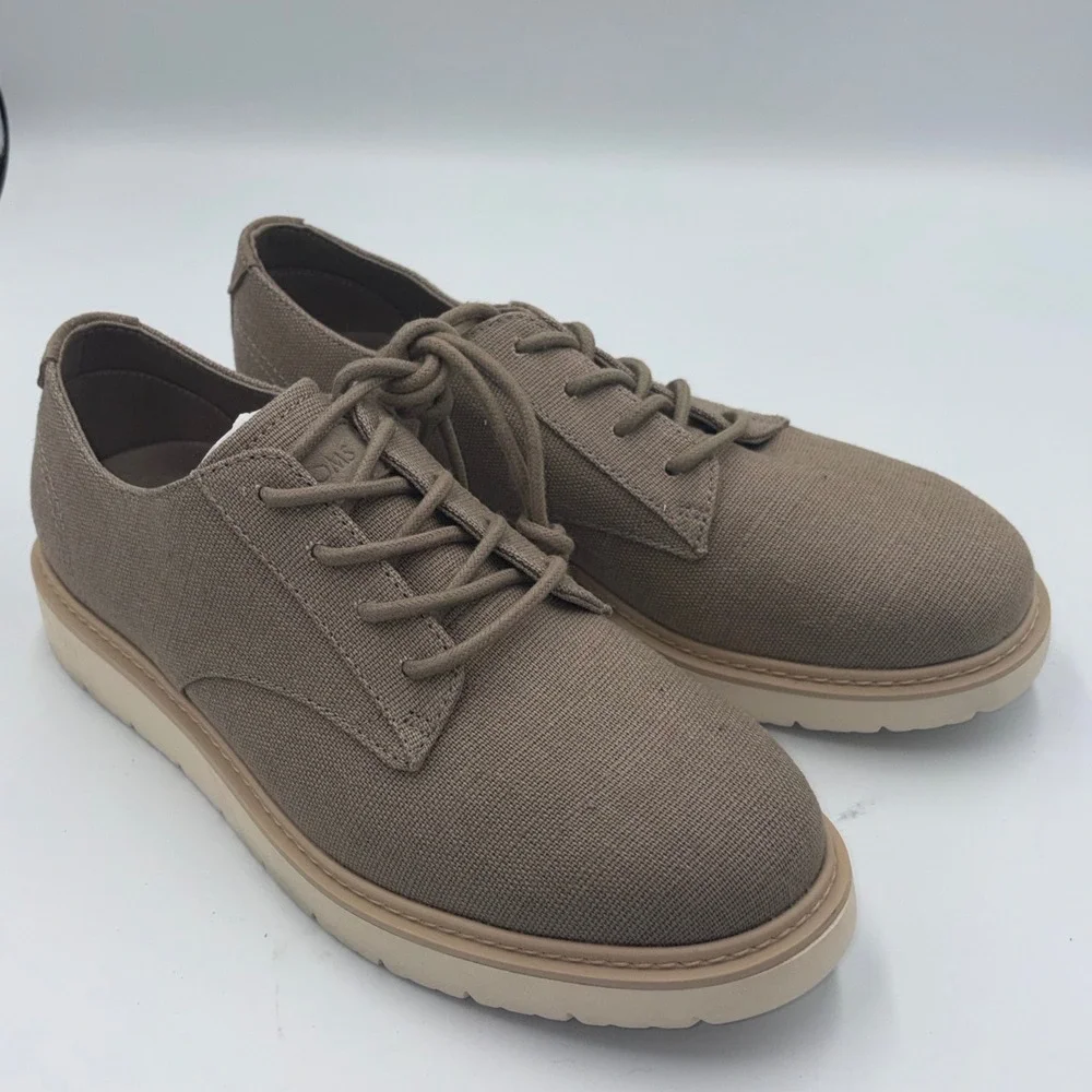 TOMS Mens Navi TRVL Lite Oxford Dune Heritage Canvas Tan Shoes 10020839 Size 9
